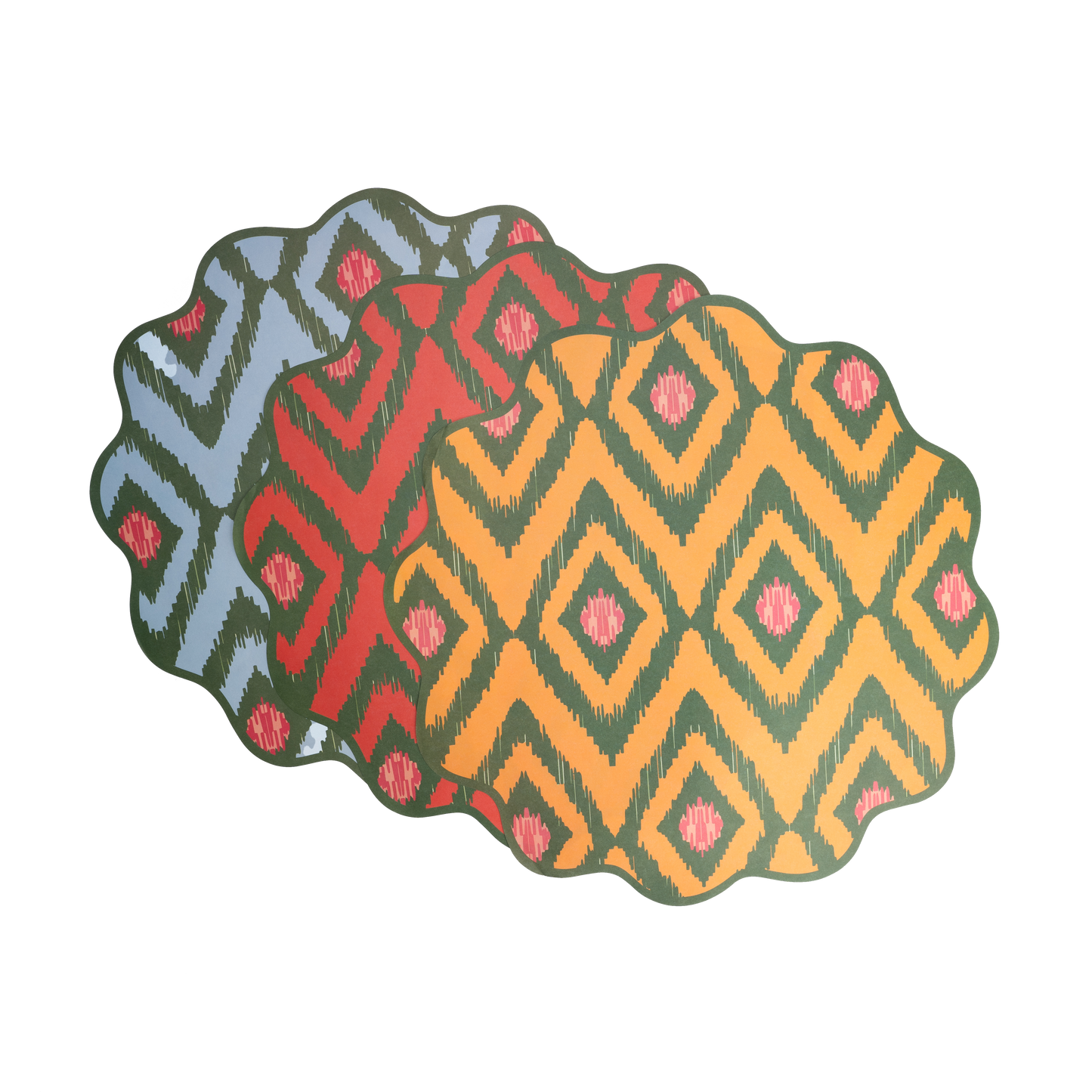 SUM23-PL1- Bold Ikat Paper Placemats