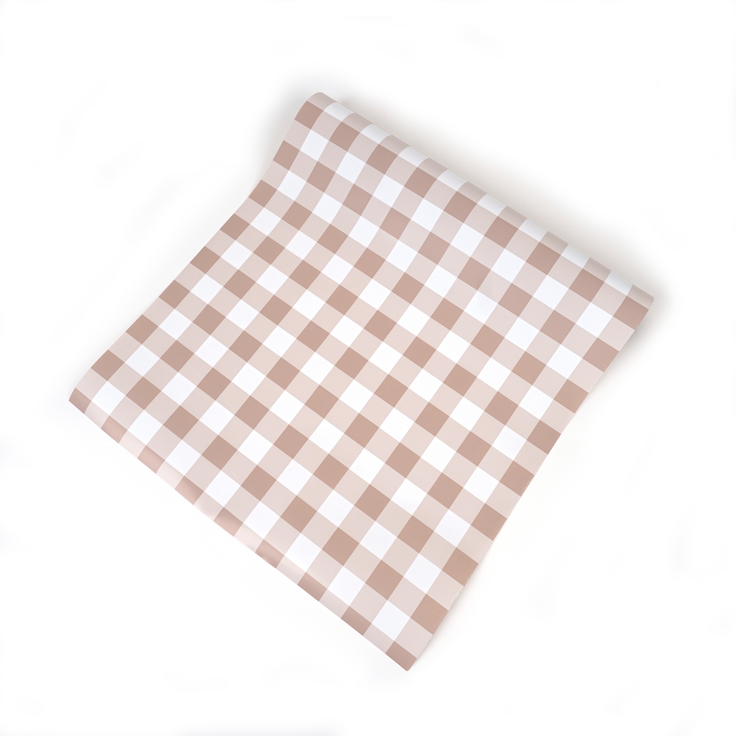 Brown Gingham Paper Table Runner