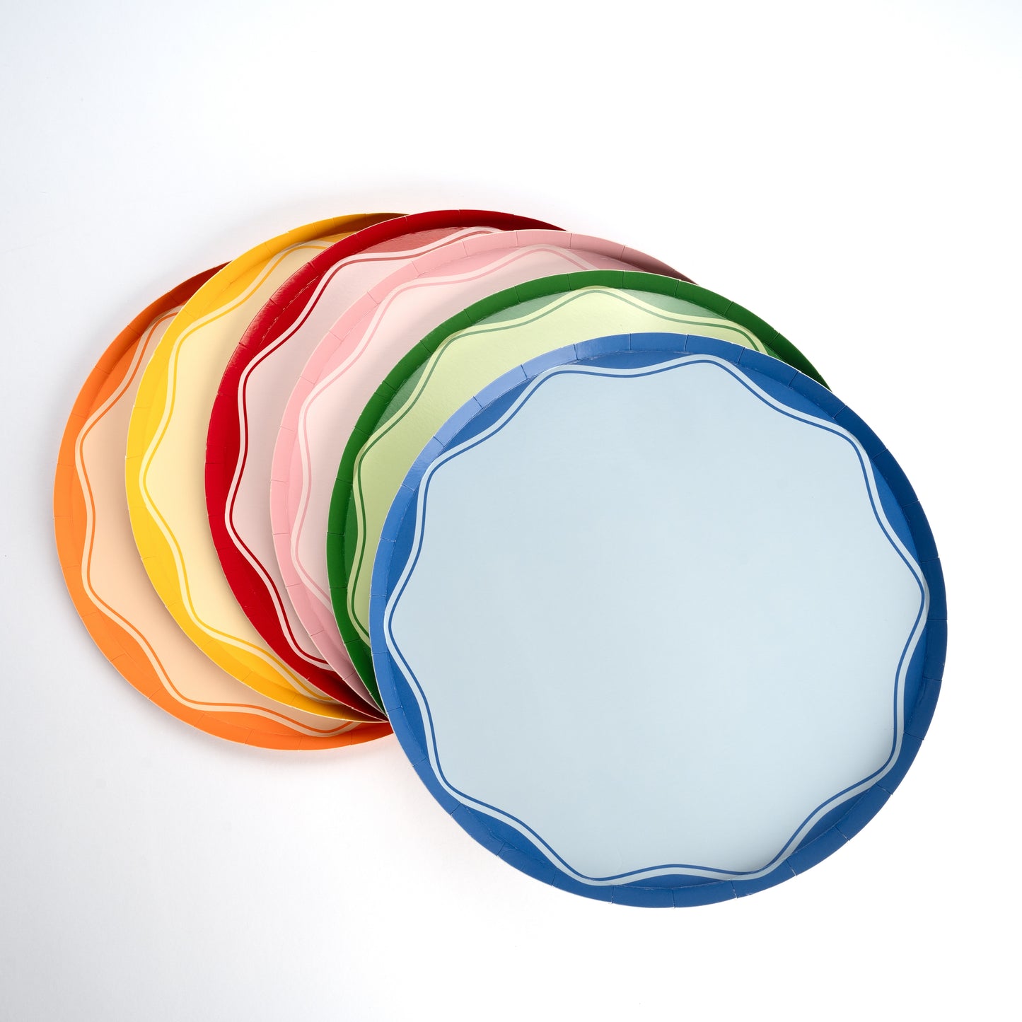 MCL24-DNP5- Yellow Color Block Dinner Paper Plates