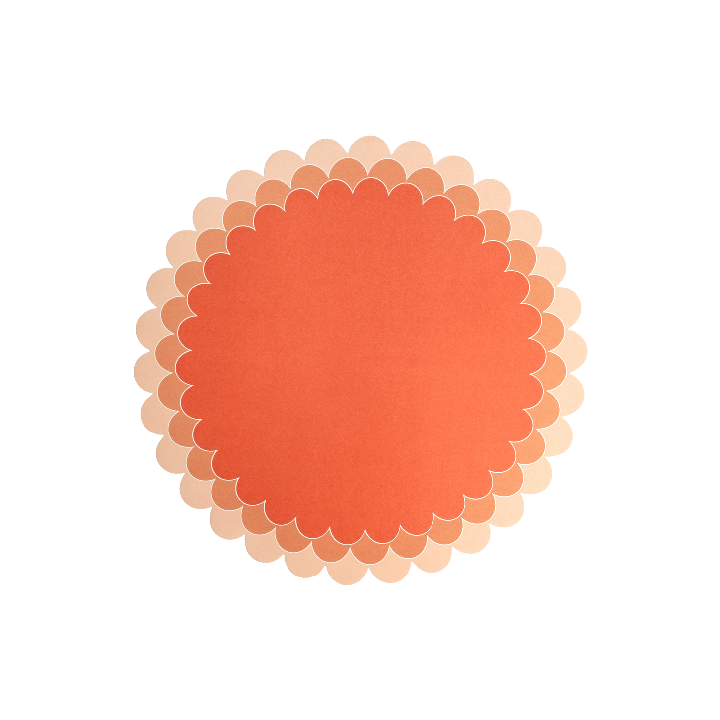 SPR23-PL2- Coral Ombre Scallop Paper Placemats