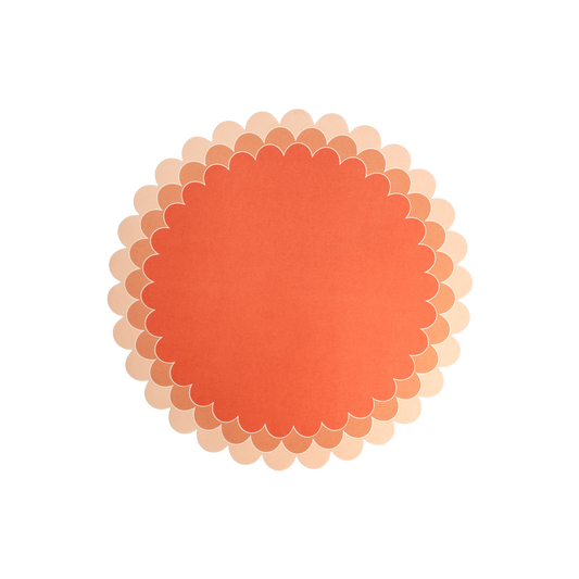 SPR23-PL2- Coral Ombre Scallop Paper Placemats