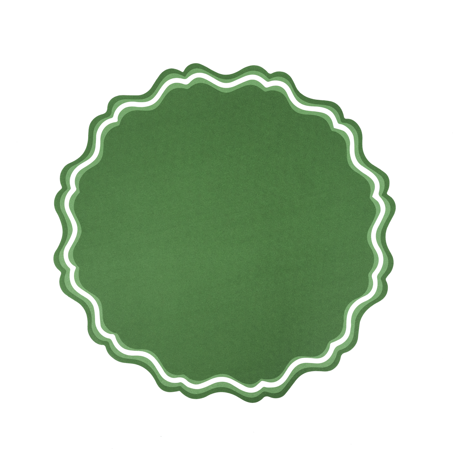 MCL23-PL4- Green Fancy Scallop Paper Placemats
