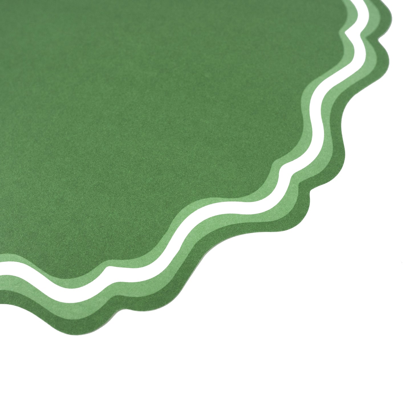 MCL23-PL4- Green Fancy Scallop Paper Placemats