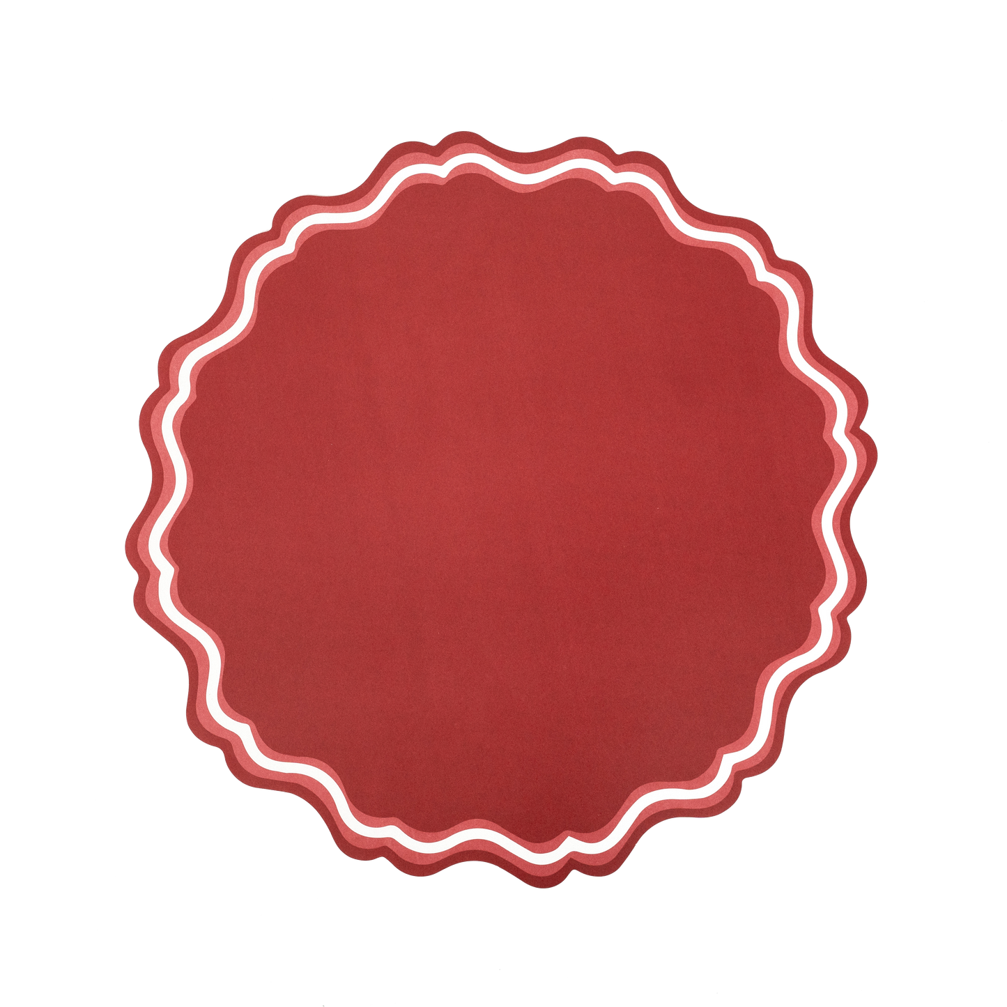 Red Fancy Scallop Paper Placemats