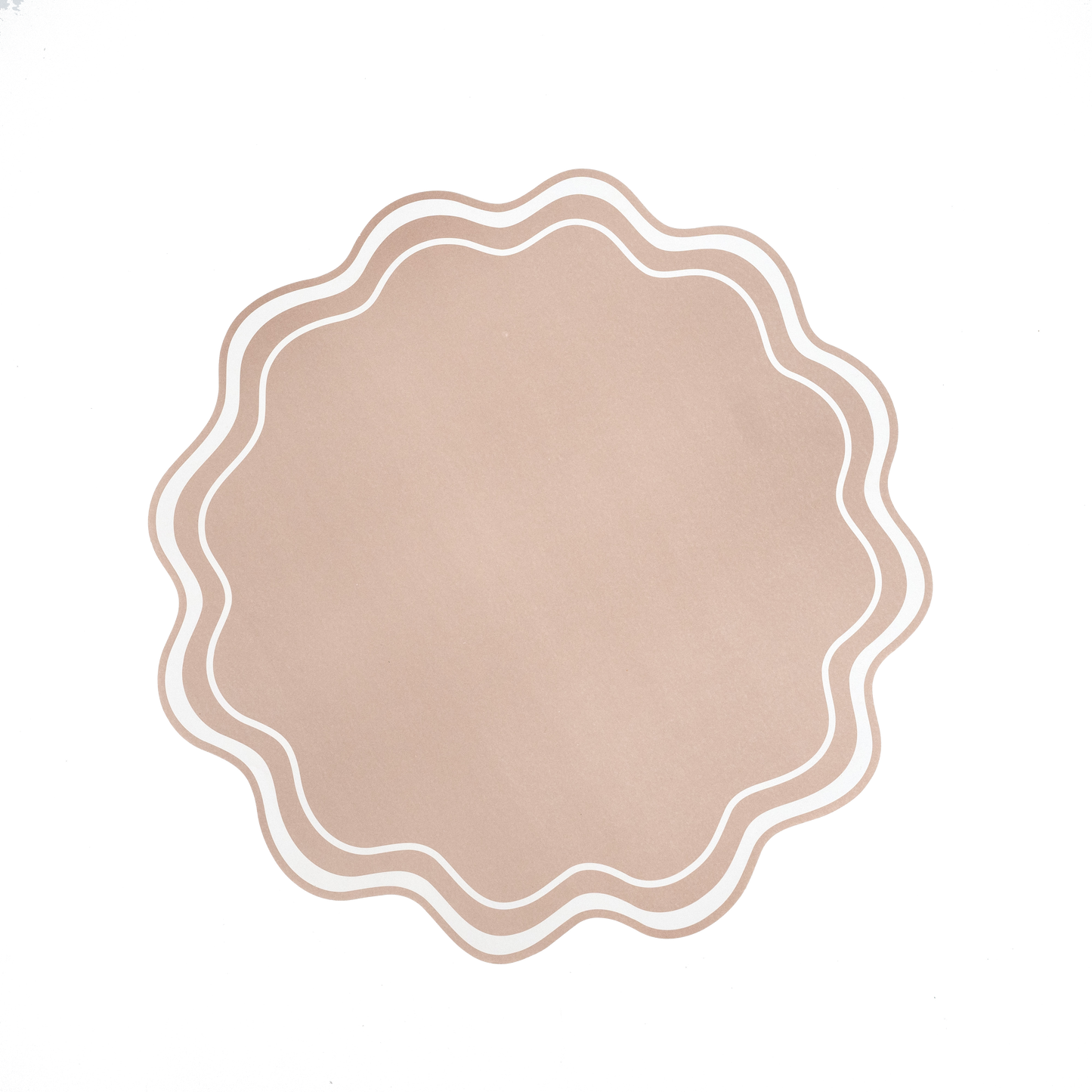 Beige Wavy Scallop Paper Placemats