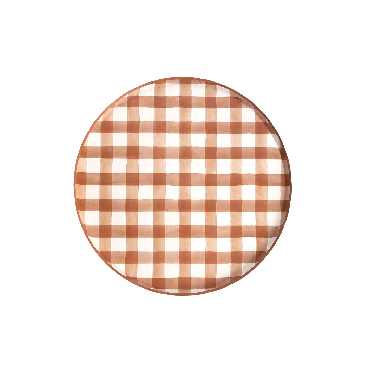 HAR24-DNP1- Brown Gingham Dinner Paper Plates