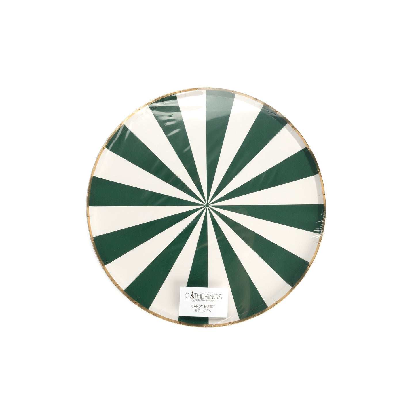 HOL24-DNP4- Green Candy Burst Dinner Paper Plates