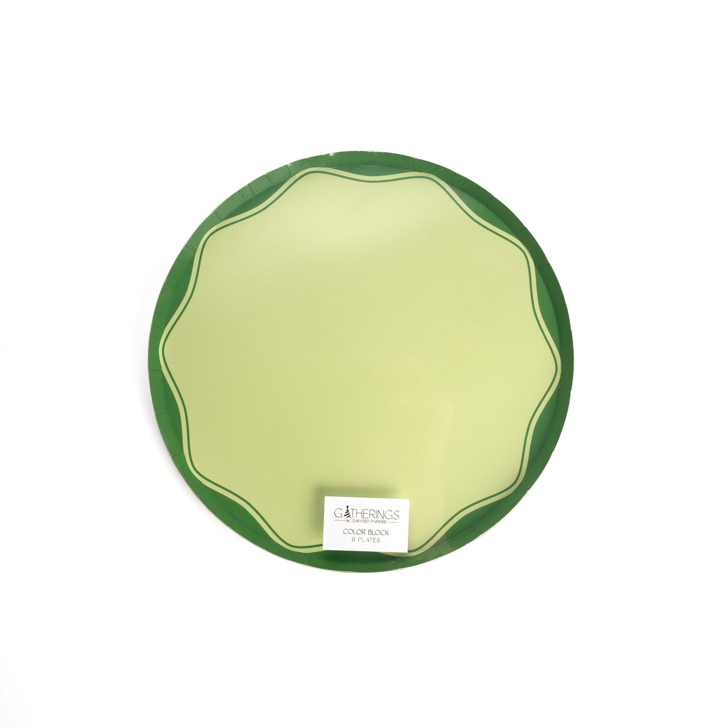 MCL24-DNP6- Green Color Block Dinner Paper Plates