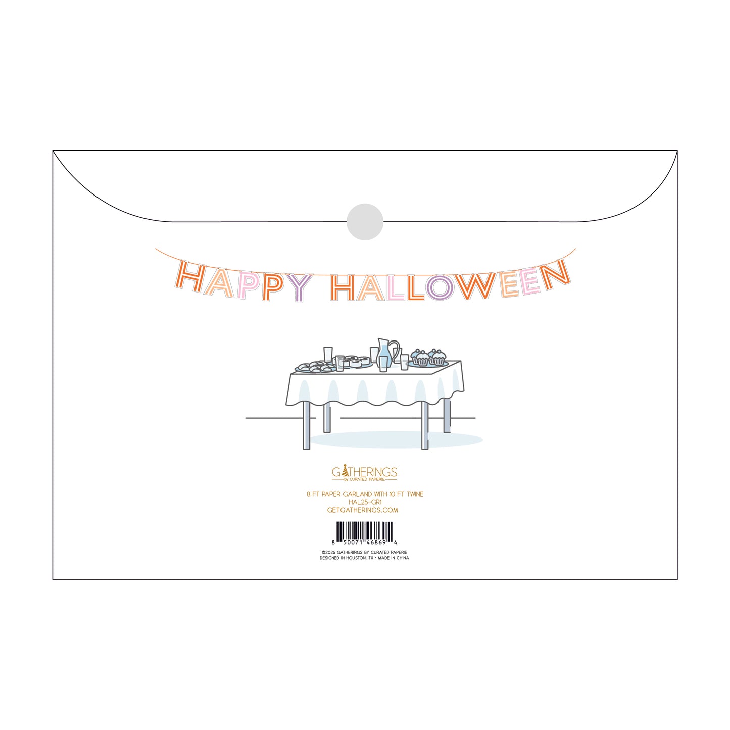 HAL25-GR1-Happy Halloweeen Paper Garland-(PREORDER STARTS SHIPPING 08/15)