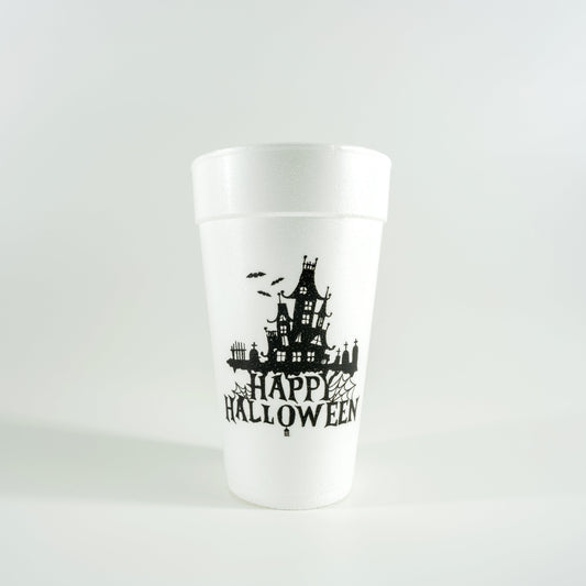 Happy Halloween Spooky Haunted House 20oz. Foam Cups | 10 pack