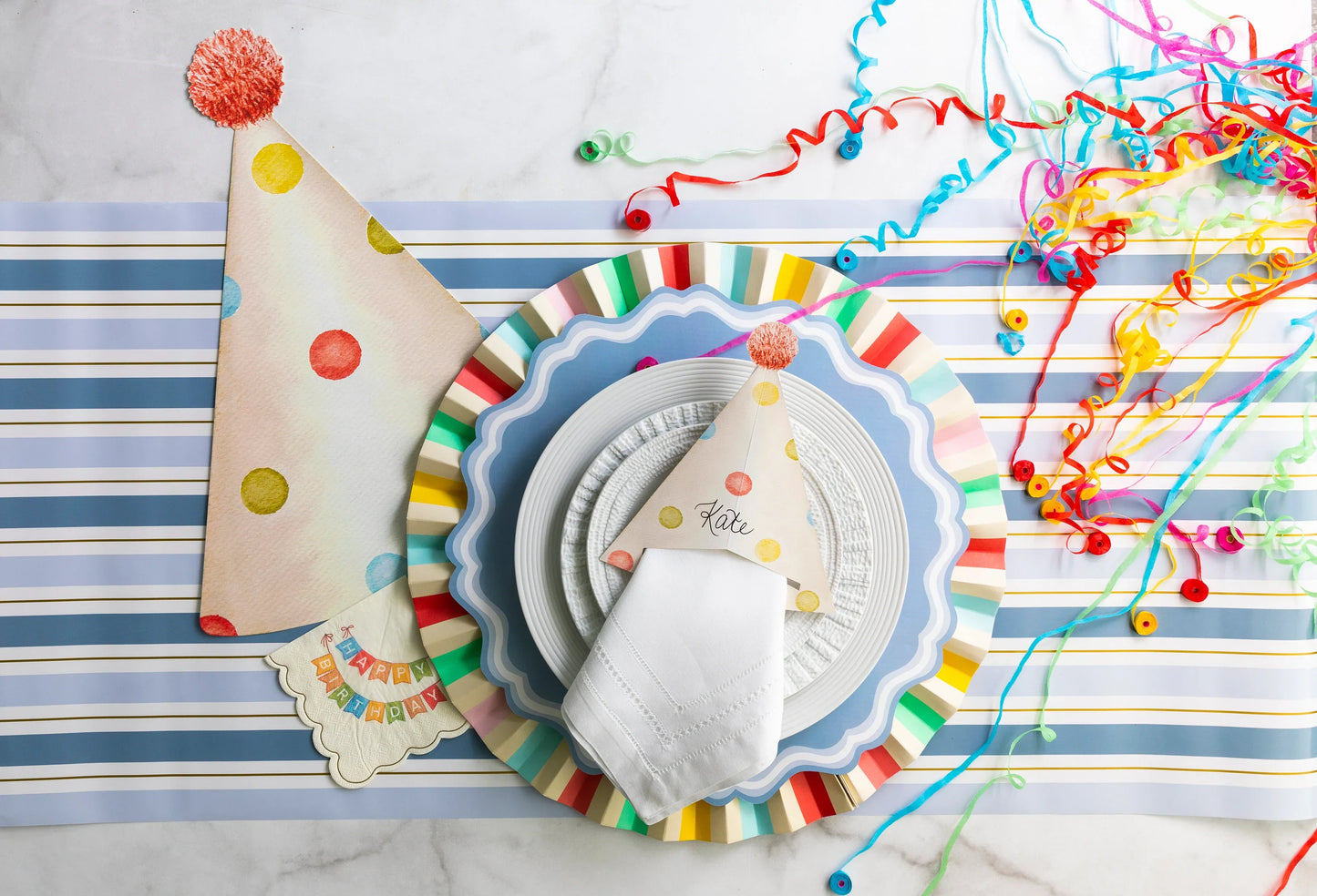 Happy Birthday Party Hat Paper Placemats