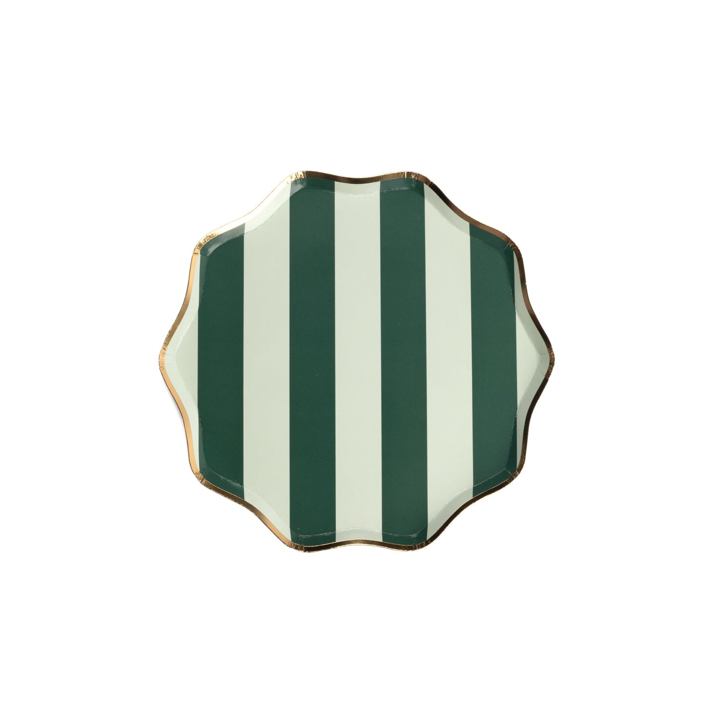 HOL24-DP1- Green Holiday Stripes Dessert Plates