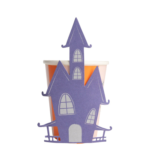 HAL24-CU1- Haunted House Paper Cups