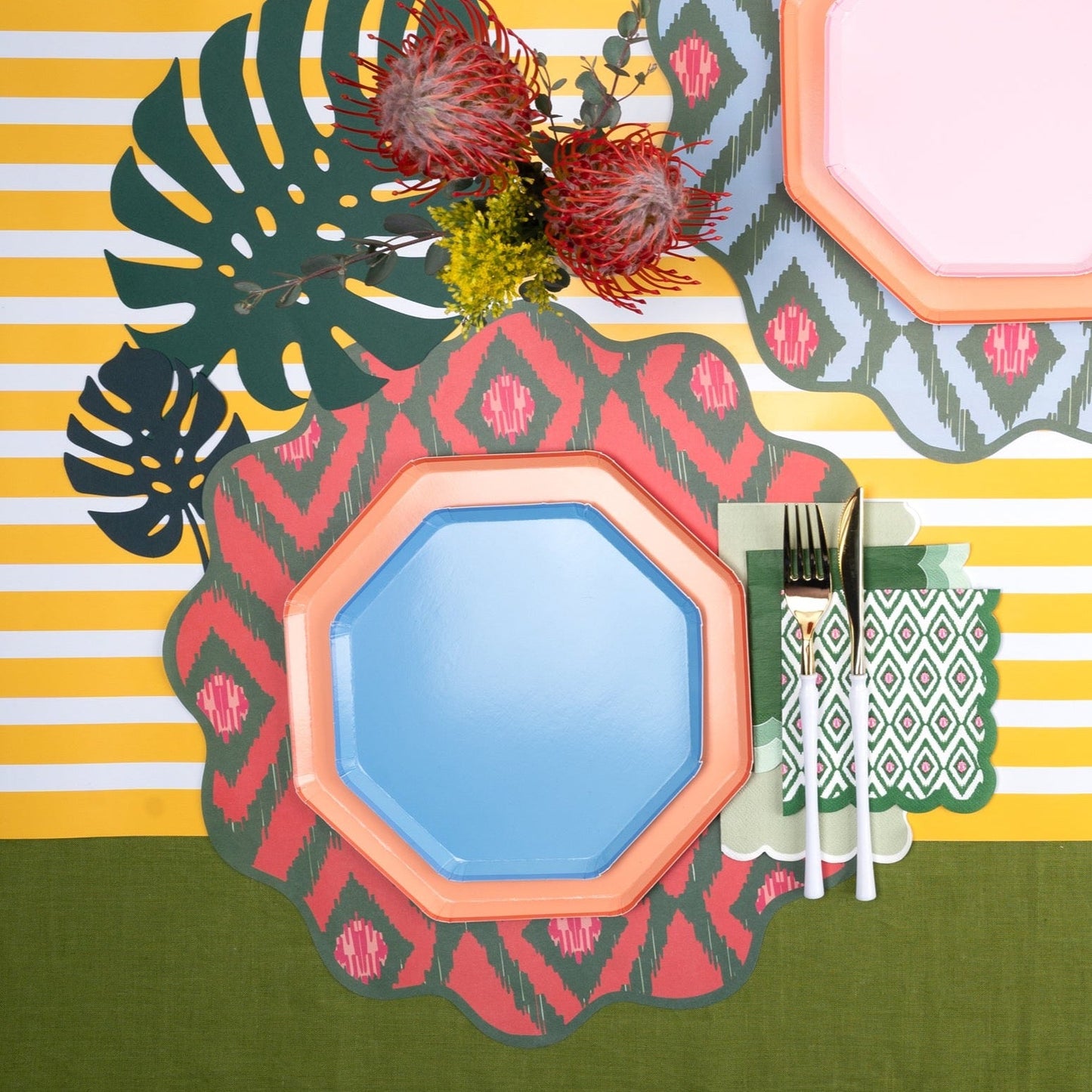 SUM23-CN1- Bold Ikat Beverage Napkins
