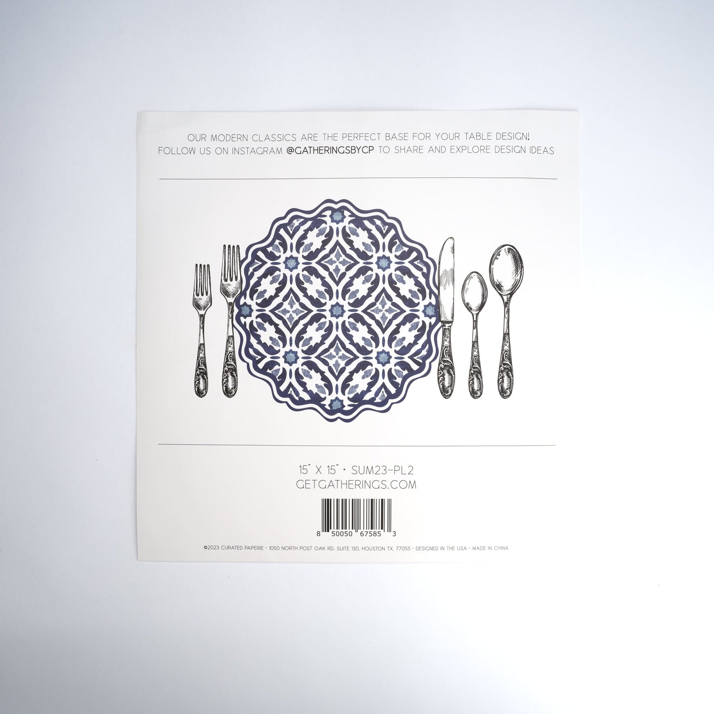SUM23-PL2- Mediterranean Tile Design Paper Placemats