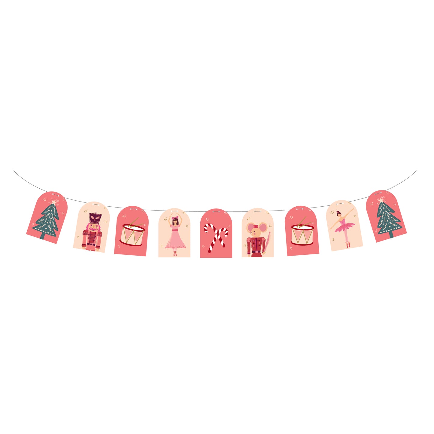 HOL25-GR2-Nutcracker Icon Paper Garland-(PREORDER STARTS SHIPPING 08/15)