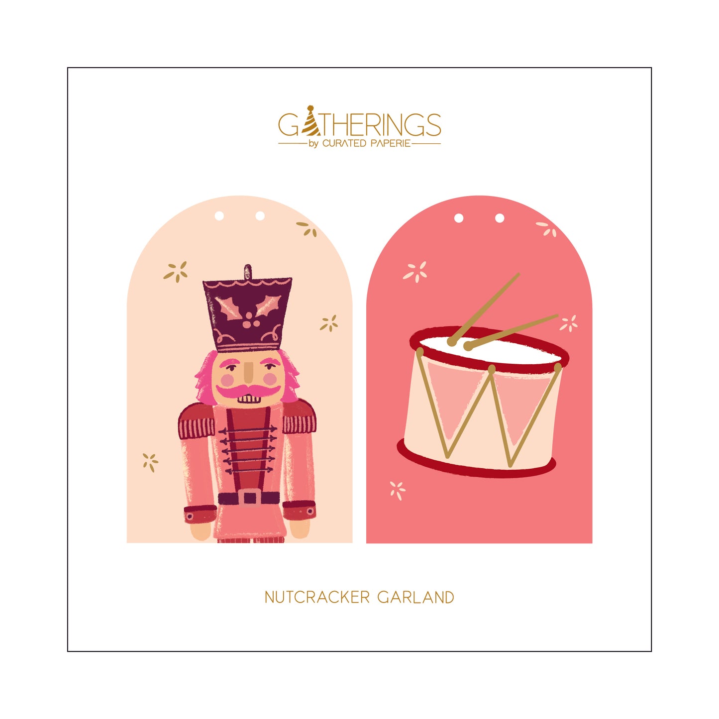 HOL25-GR2-Nutcracker Icon Paper Garland-(PREORDER STARTS SHIPPING 08/15)