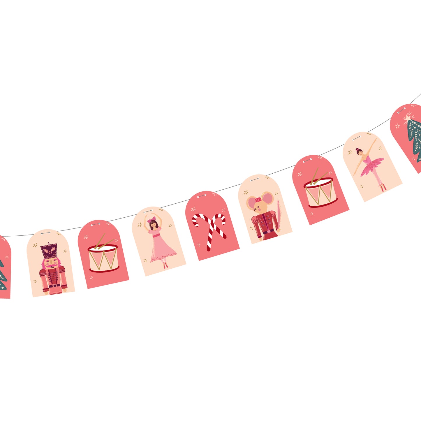HOL25-GR2-Nutcracker Icon Paper Garland-(PREORDER STARTS SHIPPING 08/15)