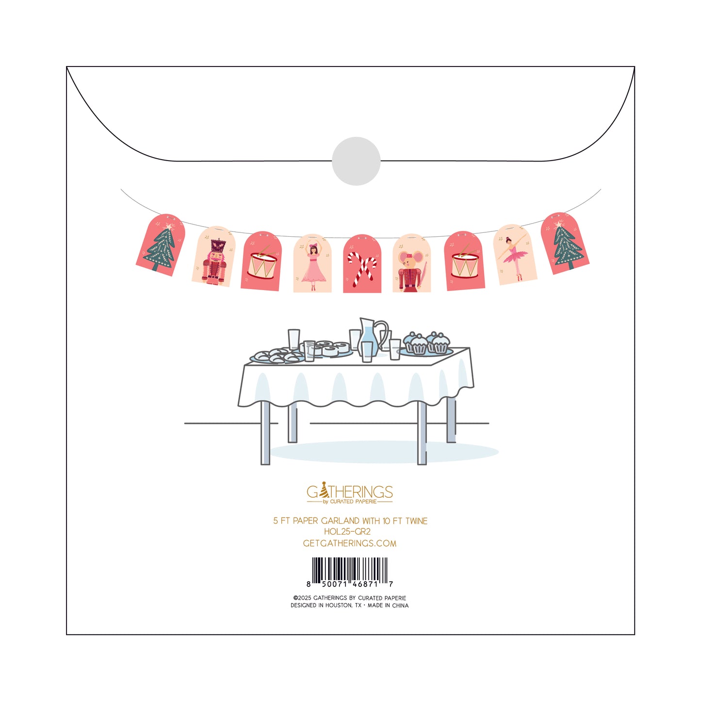 HOL25-GR2-Nutcracker Icon Paper Garland-(PREORDER STARTS SHIPPING 08/15)