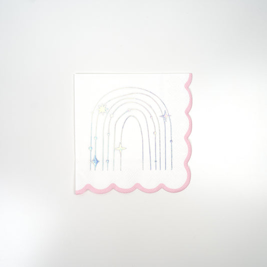 UNI25-CN5-Sparkle Rainbow Beverage Napkins