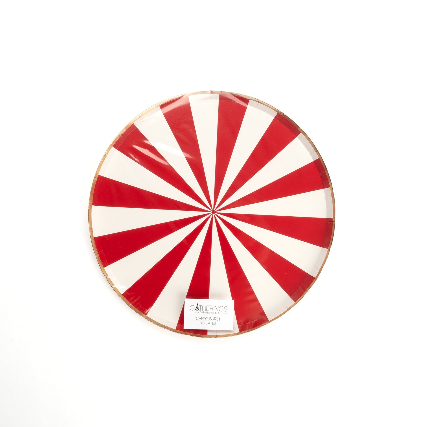 HOL24-DNP3- Red Candy Burst Dinner Paper Plates