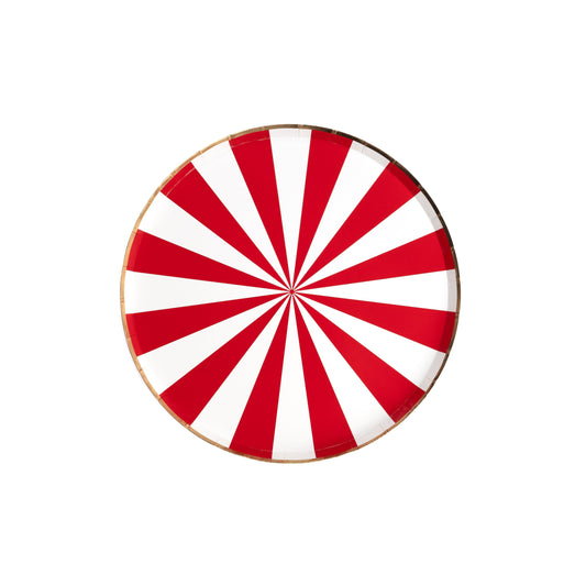 HOL24-DNP3- Red Candy Burst Dinner Paper Plates