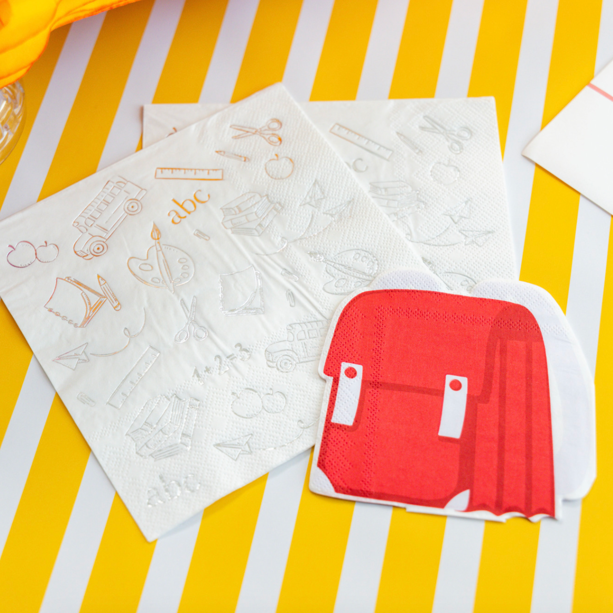 SCH24-LN1- School Days Icon Lunch Napkins