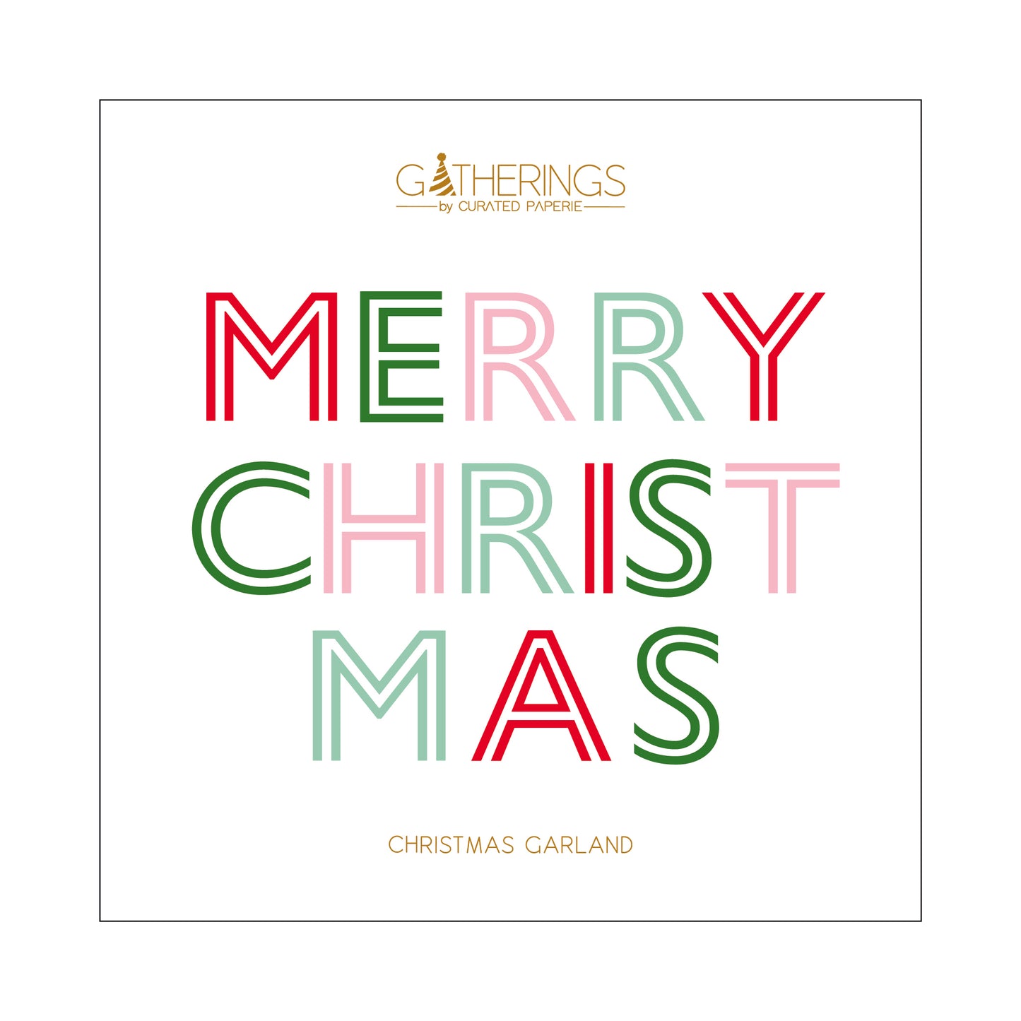 HOL25-GR1-Merry Christmas Paper Garland-(PREORDER STARTS SHIPPING 08/15)