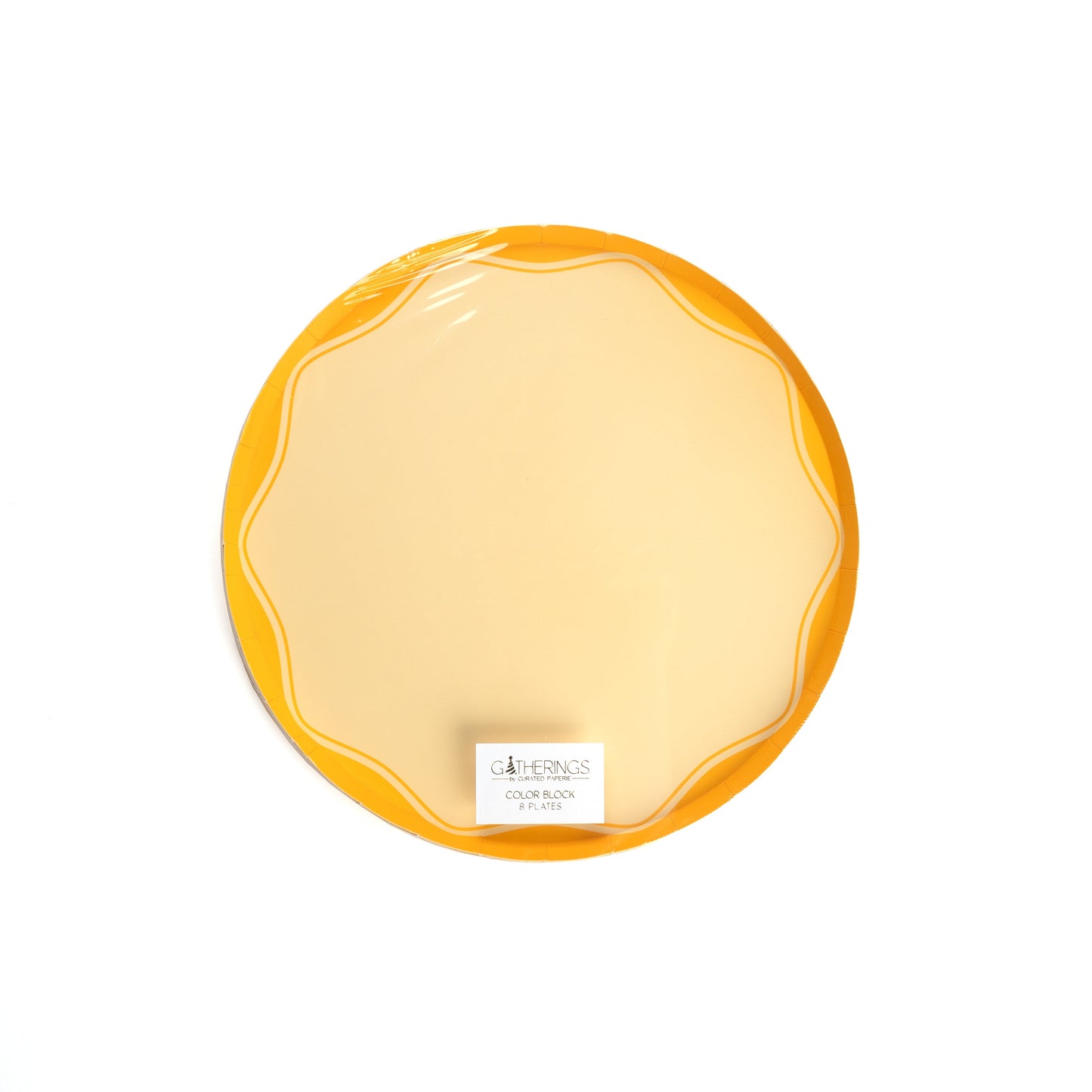 MCL24-DNP5- Yellow Color Block Dinner Paper Plates
