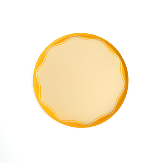 MCL24-DNP5- Yellow Color Block Dinner Paper Plates
