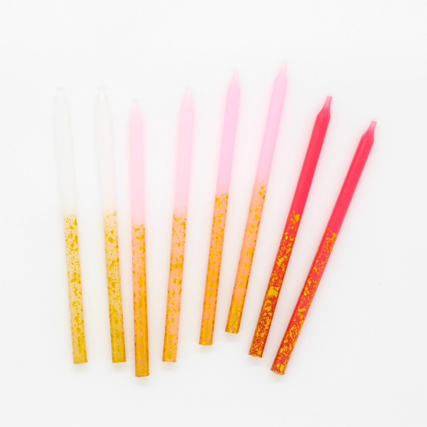 Pink Tones Candles with Gold Leaf
