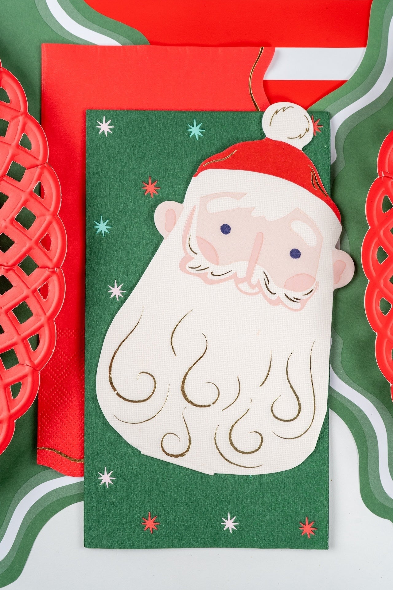 HOL24-CN4- Santa Claus Cocktail Napkin