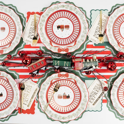 HOL25-DP9- North Pole Express Dessert Plate