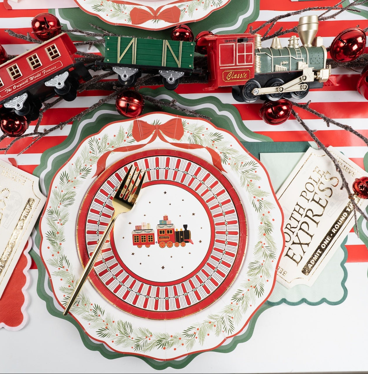 HOL25-CN9- North Pole Express Ticket Napkin