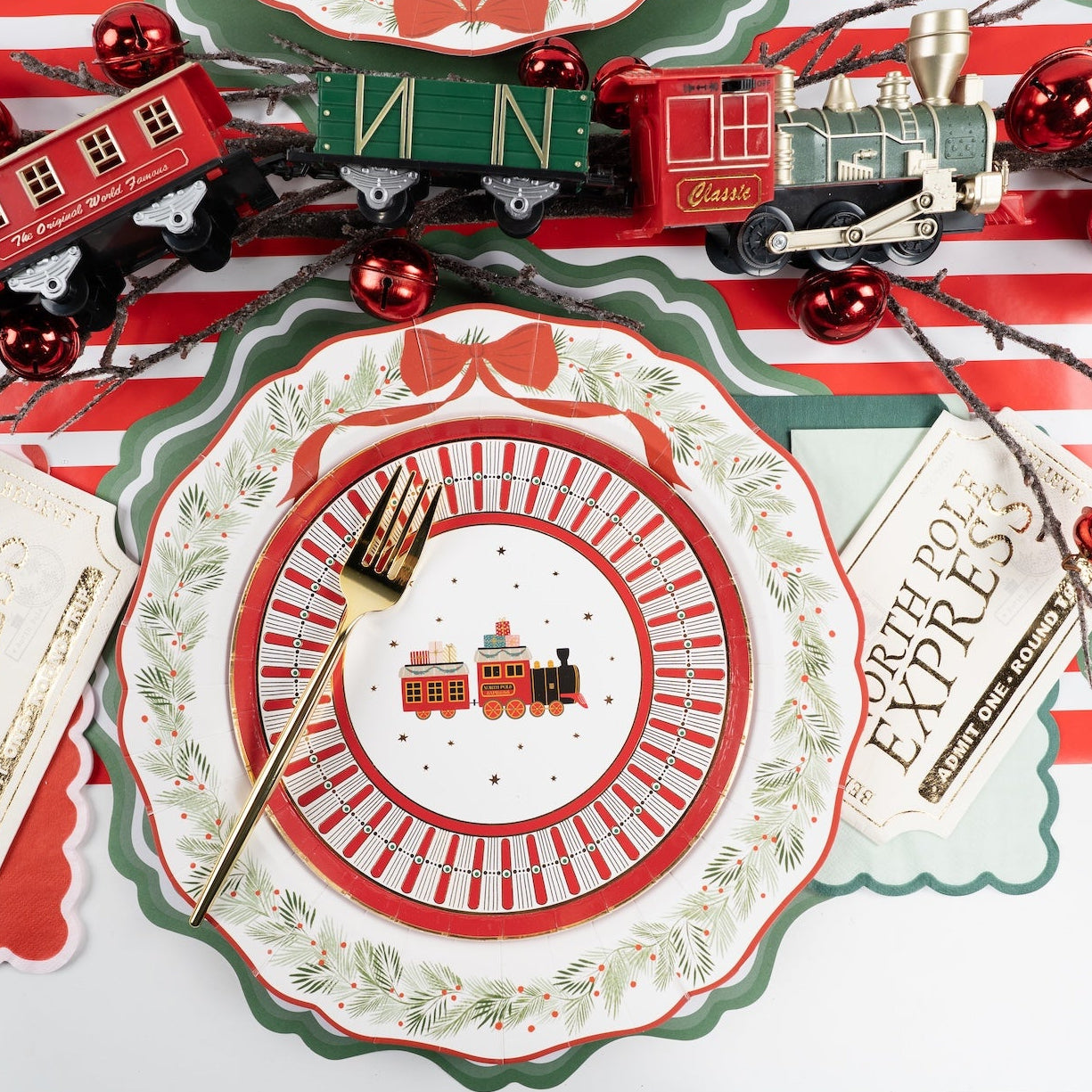 HOL25-DP9- North Pole Express Dessert Plate