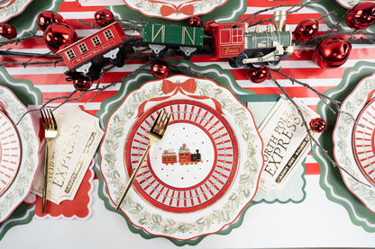 HOL25-DP9- North Pole Express Dessert Plate