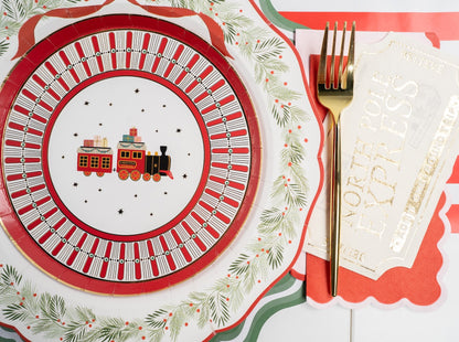 Elegant Holiday Wreath Dinner Plates