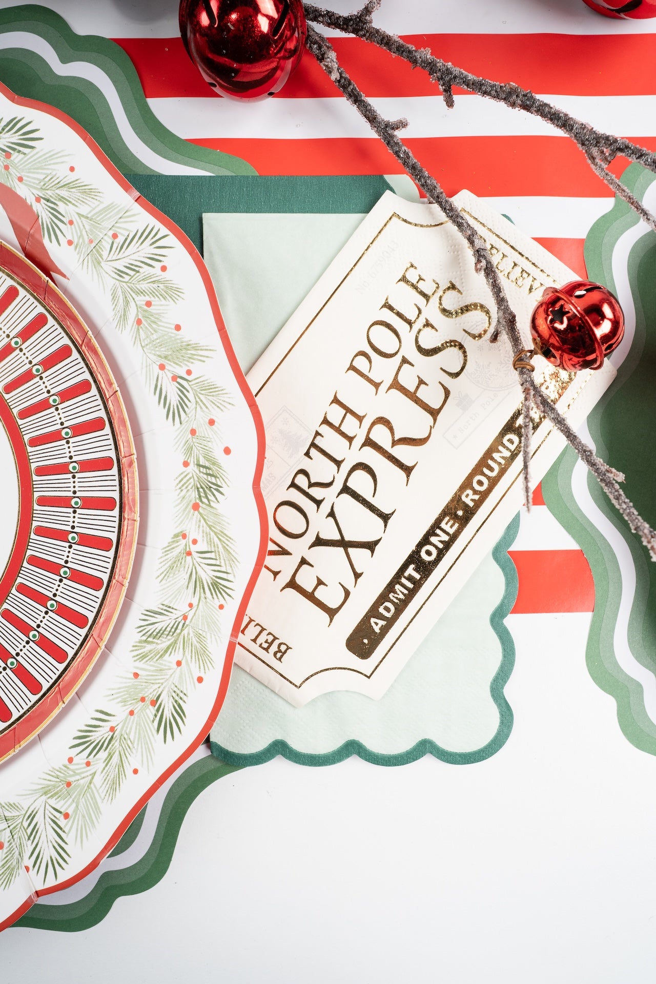 HOL25-CN9- North Pole Express Ticket Napkin