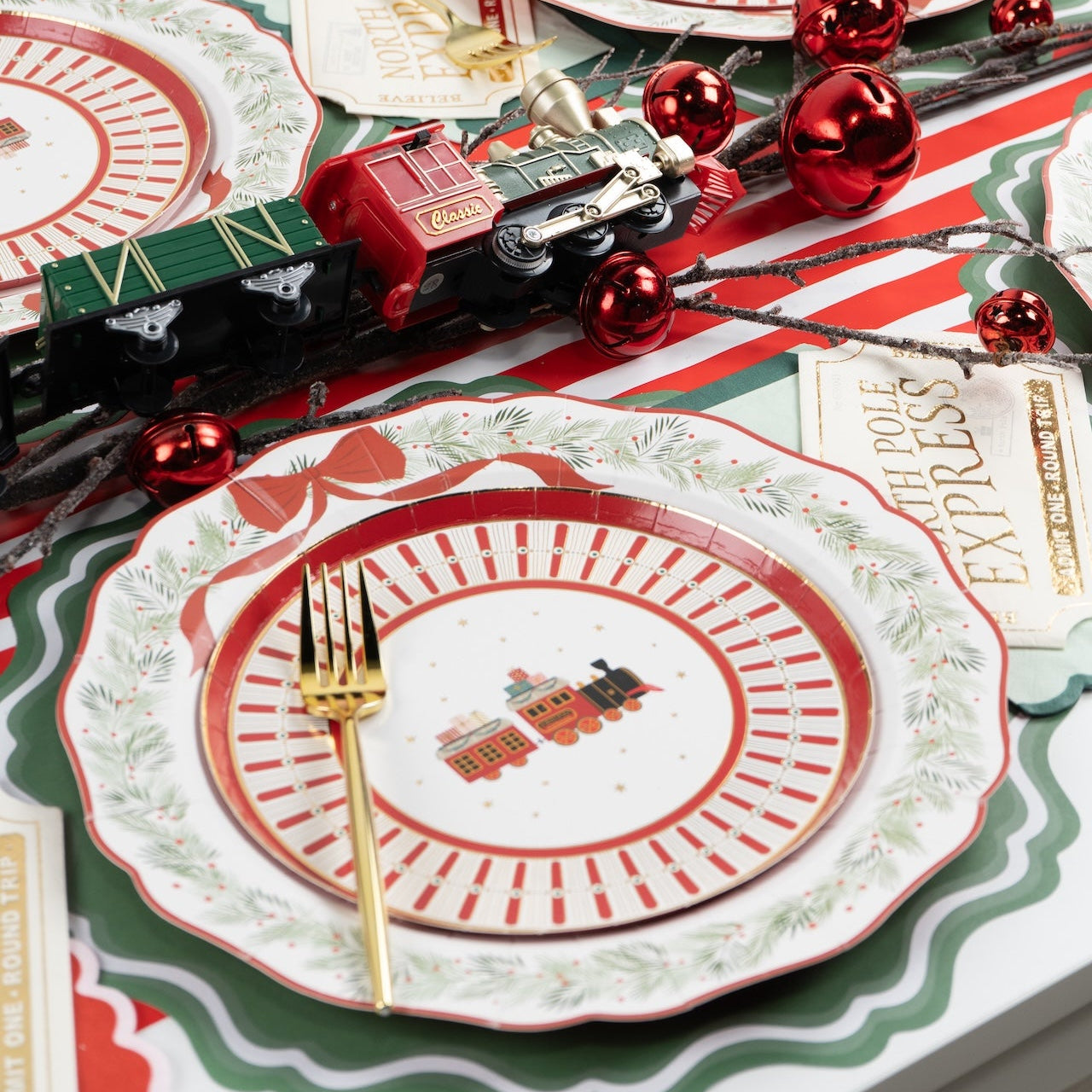 HOL25-CN9- North Pole Express Ticket Napkin