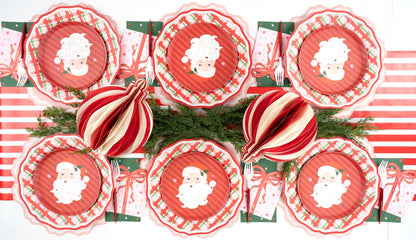 Jolly Santa Vintage Christmas Dessert Plates