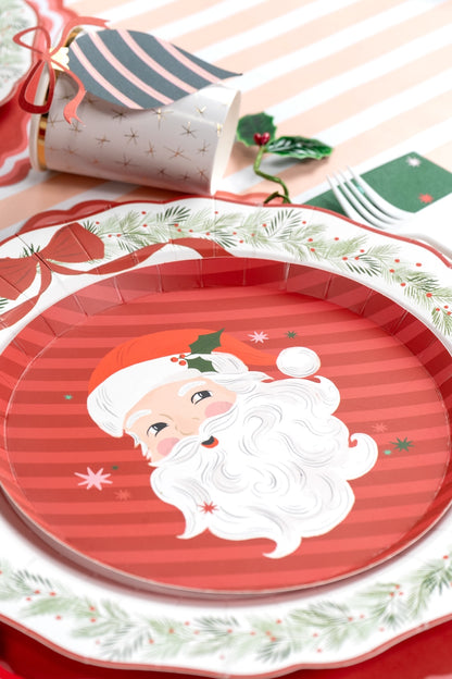 Elegant Holiday Wreath Dinner Plates