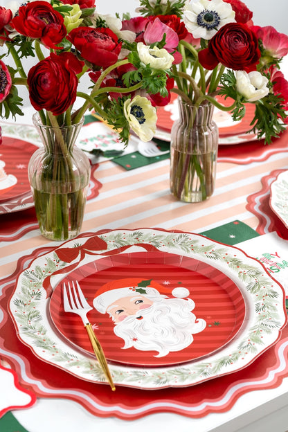 Elegant Holiday Wreath Dinner Plates
