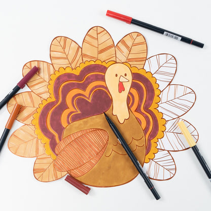 Thanksgiving Turkey Coloring Placemats