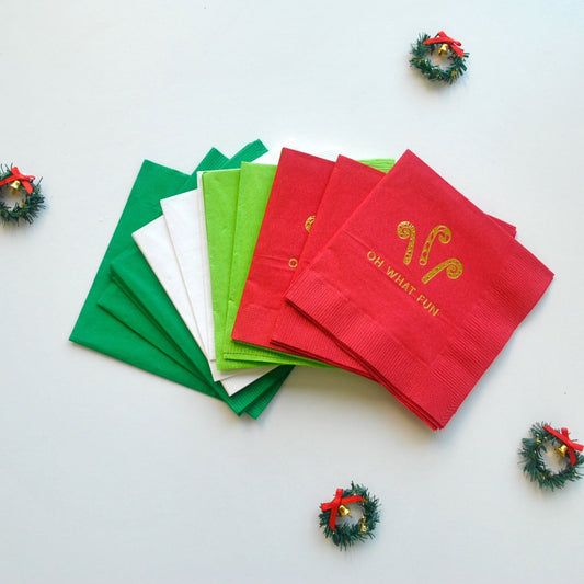 Modern Christmas Beverage Napkins