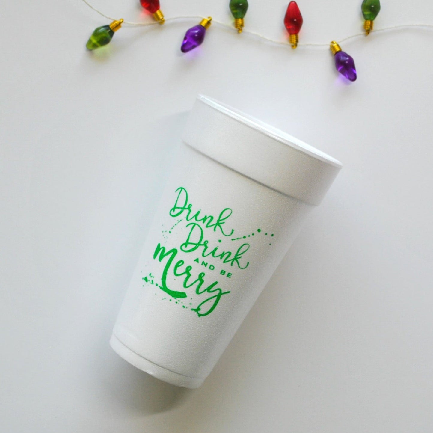 CUP-F-DRINKDRINK-102- Drink Drink & Be Merry 20oz. Foam Cups | 10 pack