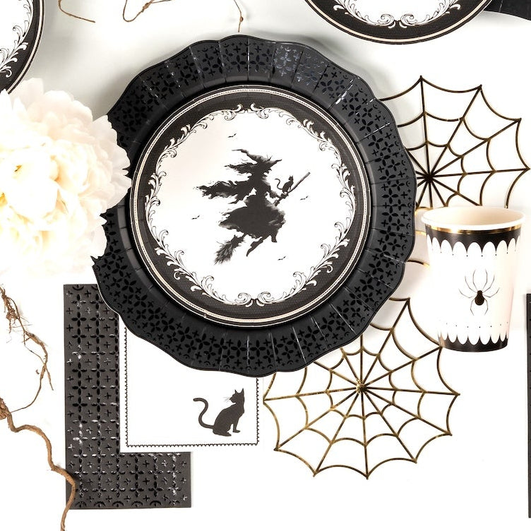 Elegant Halloween Cat Cocktail Napkins