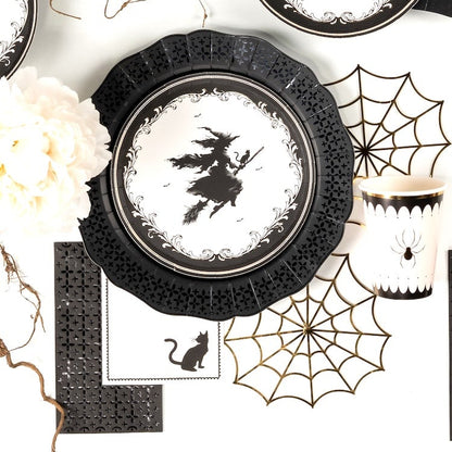 Elegant Halloween Cat Cocktail Napkins