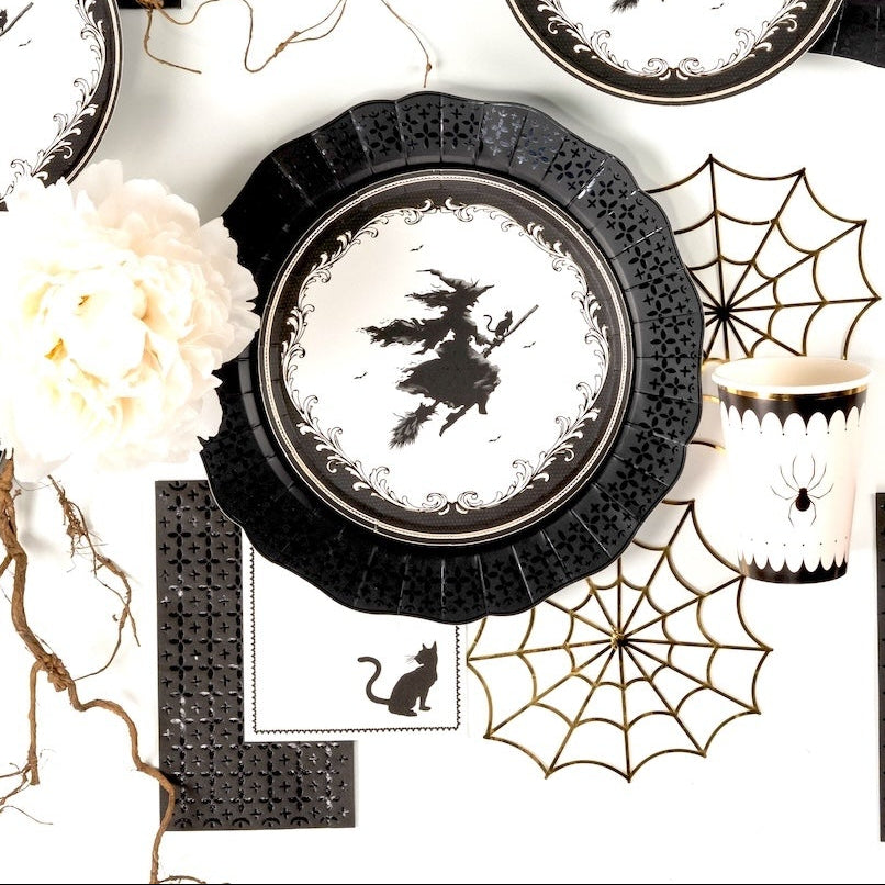 Elegant Halloween Witch Dessert Plates