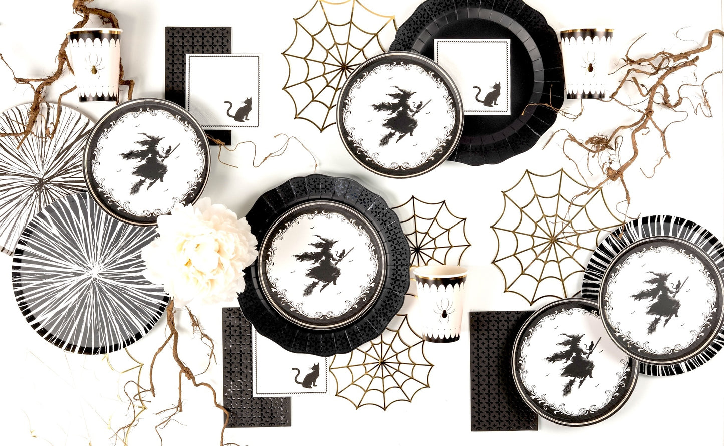 Elegant Halloween Cat Cocktail Napkins