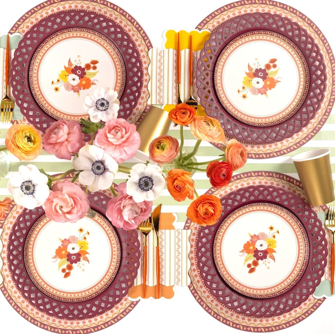Harvest Floral Dessert Plates